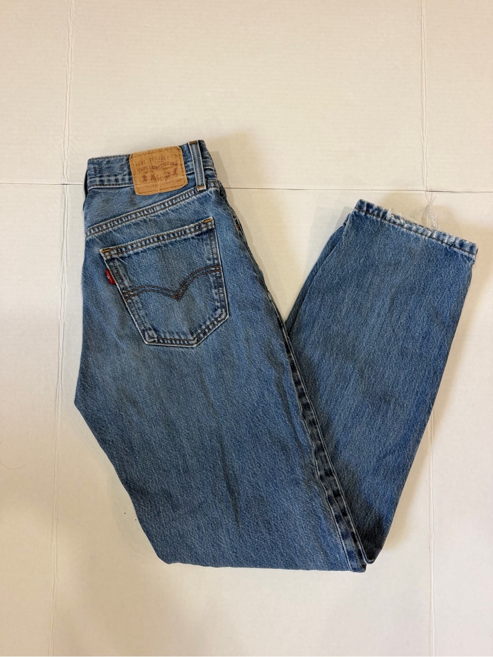 Levi's Low Pro Straight Medium Wash Denim Jeans High Rise Cotton Women's Size 25